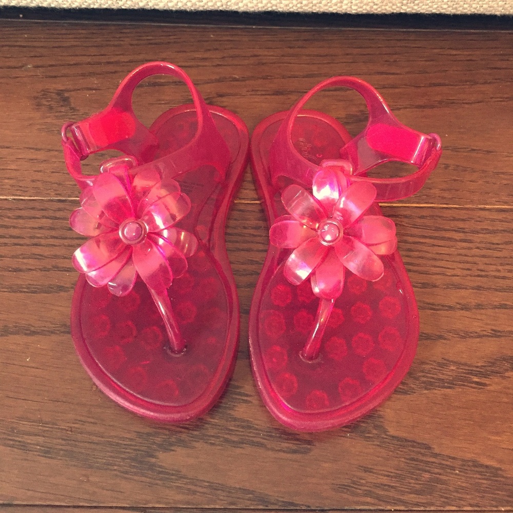 Gap Pink Flower Jelly Sandals - Size 7